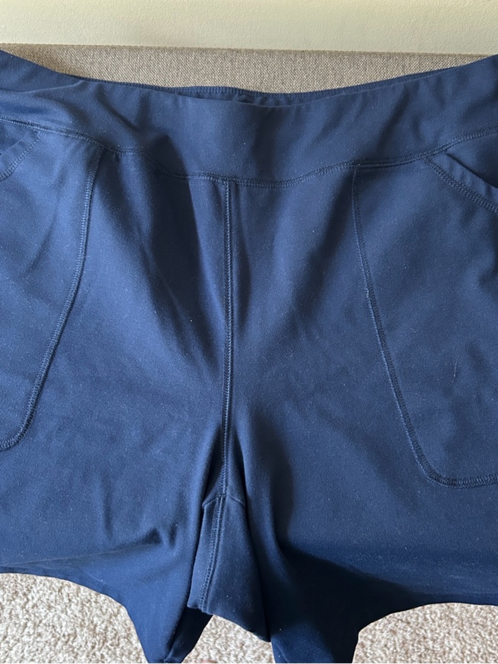 Lands' End Navy Blue Shorts with Front Zipper Pocket